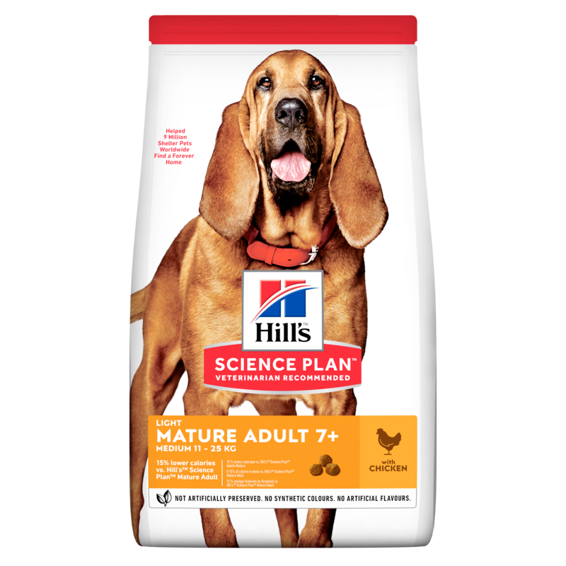  Hills Science Plan Canine Light Mature Adult 7+ Medium Mit Huhn Trockenfutter 14 Kg Trockenfutter