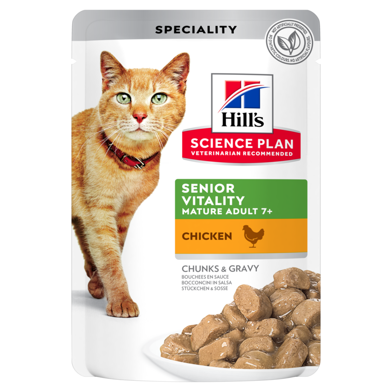  Hills Science Plan Feline Mature Adult 7+ Senior Vitality Huhn Frischebeutel Für Katzen 12 X 85 G Huhn Frischebeutel