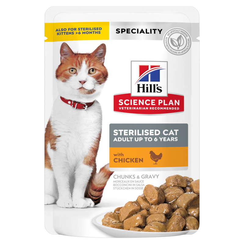  Hills Science Plan Feline Sterilised Cat Adult Huhn Frischebeutel 12 X 85 G Huhn Frischebeutel