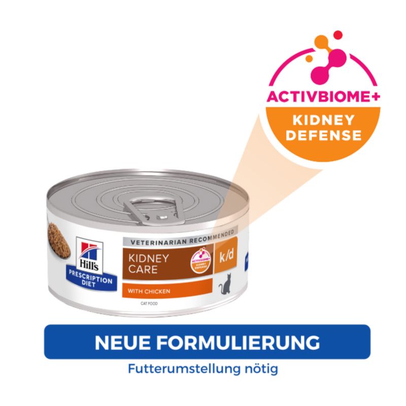  Hills K/d Katze Dosenfutter Bei Nierenerkrankungen 24 X 156 G Feingehackt - Huhn Dosen