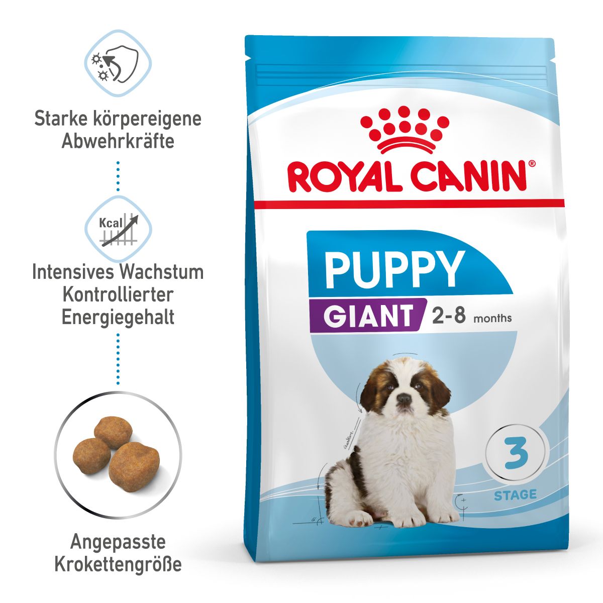  Royal Canin Gigant Puppy Trockenfutter Für Welpen Sehr Großer Rassen 3,5 Kg Trockenfutter Für Hunde (neues Design)