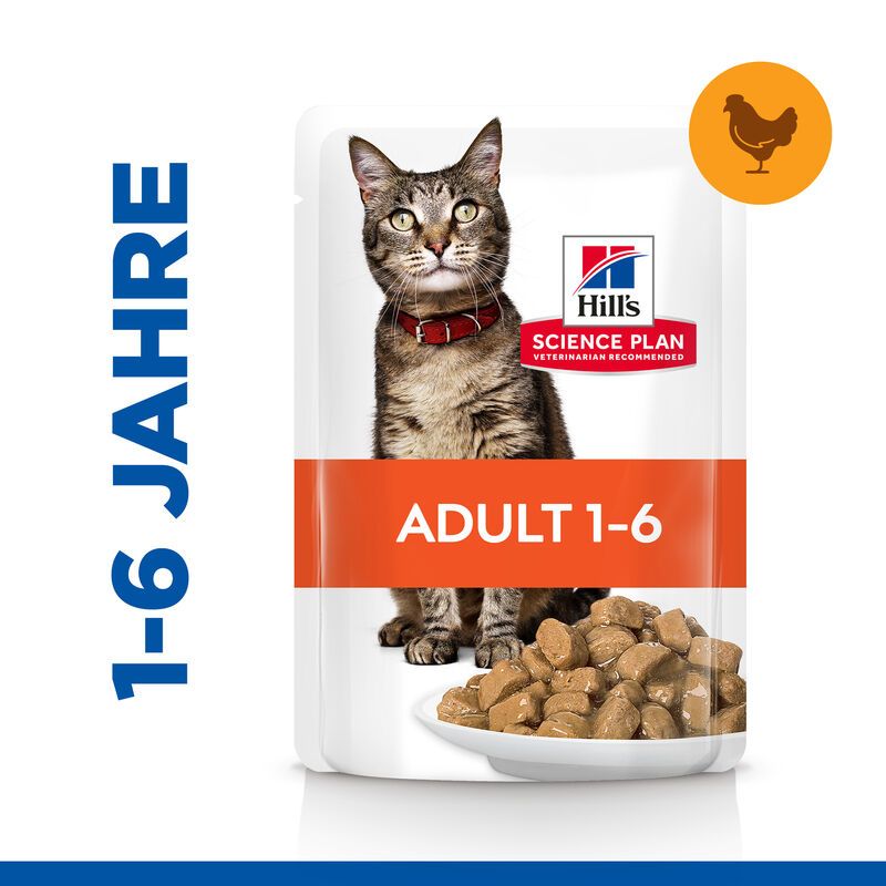  Hills Science Plan Feline Adult Frischebeutel Für Katzen 12 X 85 G Huhn Frischebeutel