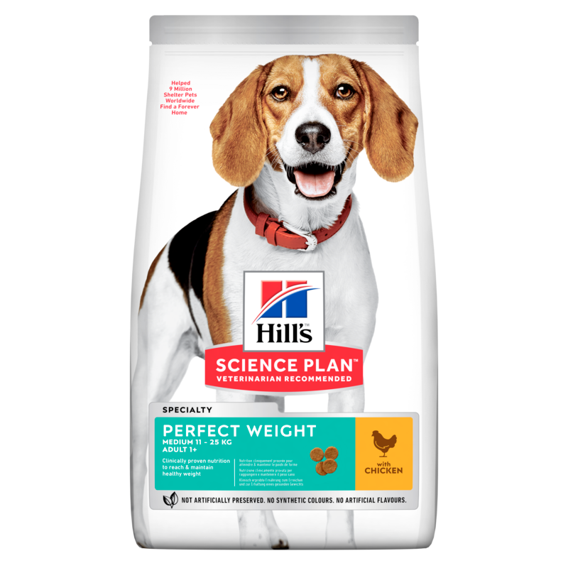  Hills Science Plan Canine Perfect Weight Adult Medium Trockenfutter 12 Kg Trockenfutter Mit Huhn