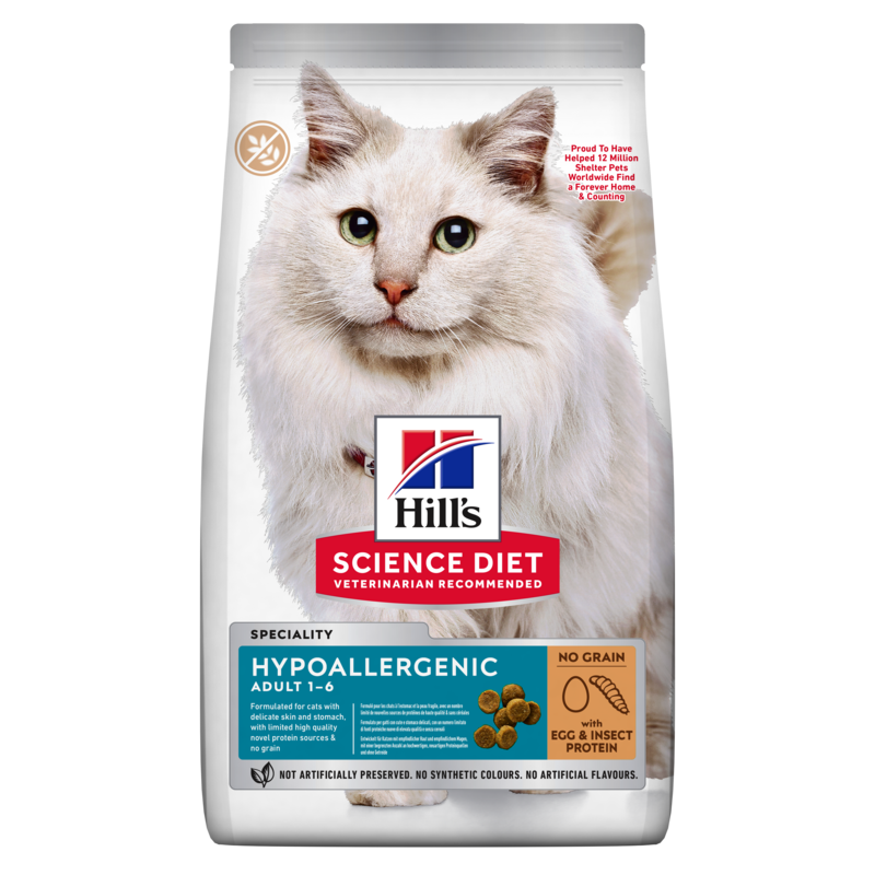  Hills Science Plan Hypoallergenic Adult Katzenfutter Mit Ei Und Insektenprotein 1,5 Kg Trockenfutter