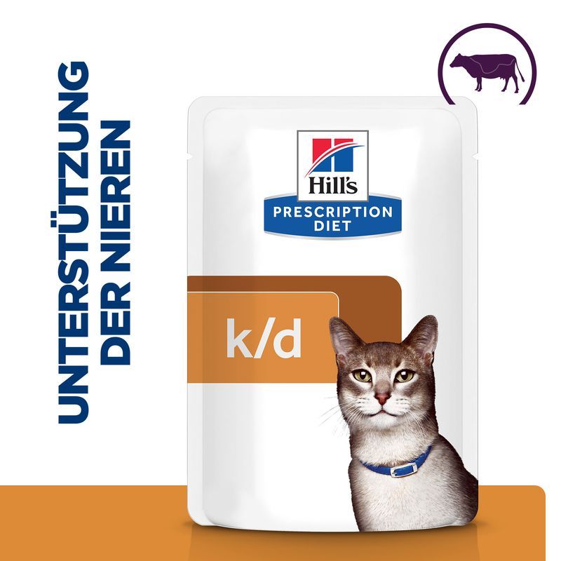  Hills Feline K/d Rind Frischebeutel Für Katzen 12 X Rind Frischebeutel