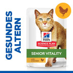  Hills Science Plan Feline Mature Adult 7+ Senior Vitality Huhn Frischebeutel Für Katzen 12 X 85 G Huhn Frischebeutel