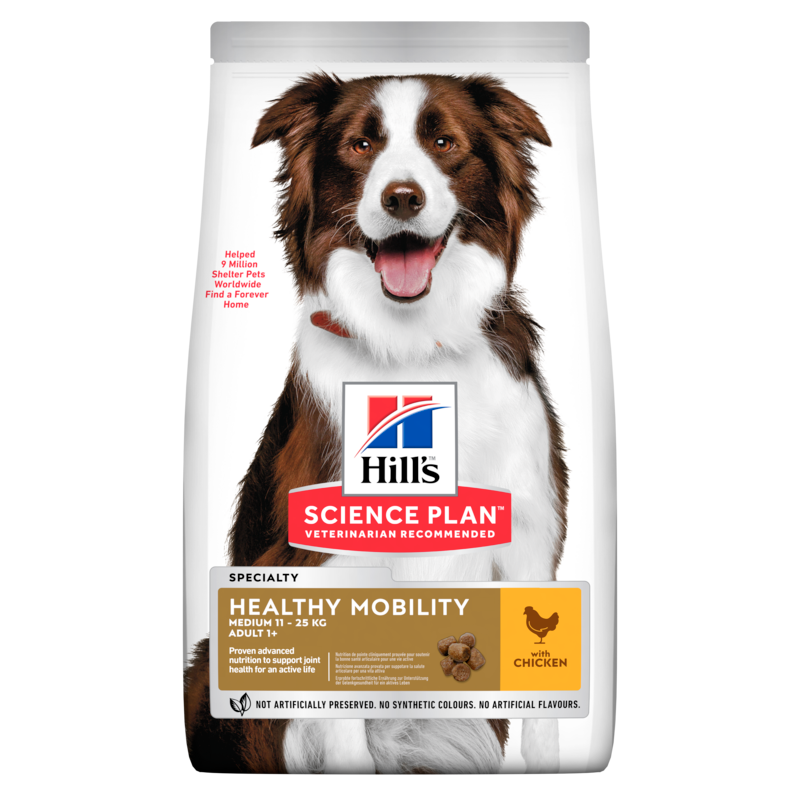  Hills Science Plan Canine Adult Healthy Mobility Medium Huhn Trockenfutter 14 Kg Trockenfutter